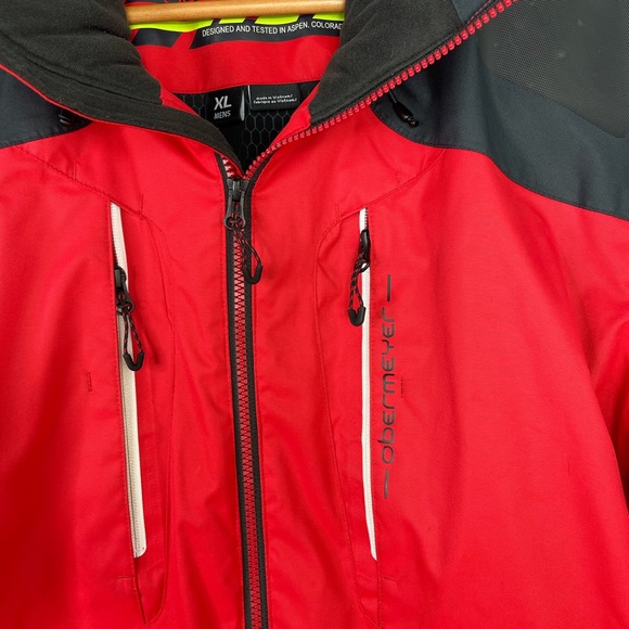 Obermeyer Men's Red and Black Ski Jacket - Picture 3 of 9